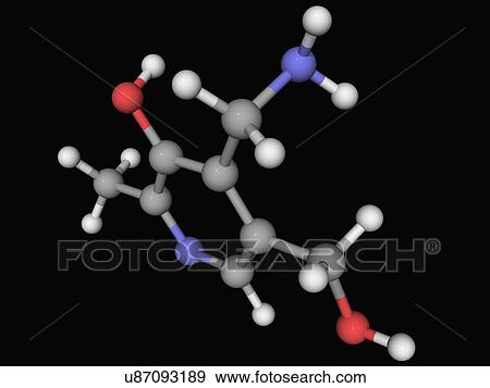 Stock Illustration - Vitamin B6 pyridoxamine molecule. Fotosearch
