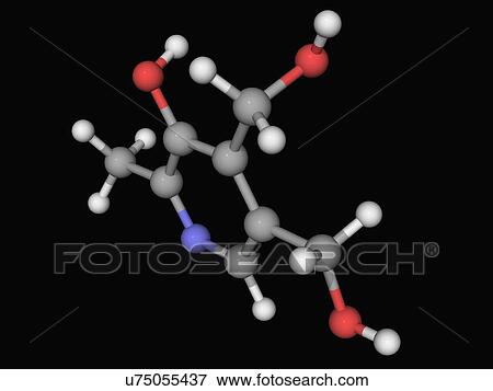 Vitamin B6 pyridoxine molecule View Large Illustration Stock Illustration - Vitamin B6 pyridoxine molecule. Fotosearch
