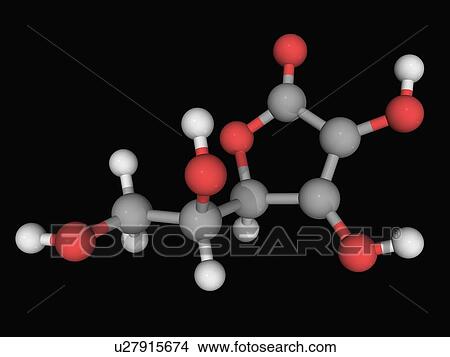 Stock Illustration - Vitamin C ascorbic acid molecule. Fotosearch