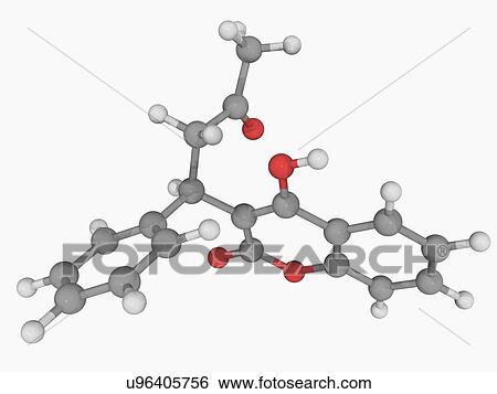 Stock Illustration - Warfarin drug molecule. Fotosearch
