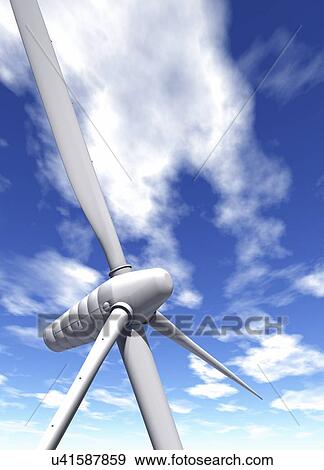 Wind turbine, artwork View Large Illustration Stock Illustration - Wind turbine, artwork. Fotosearch
