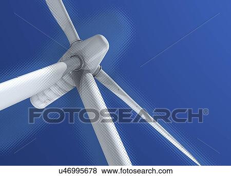 Stock Illustration - Wind turbine, artwork. Fotosearch