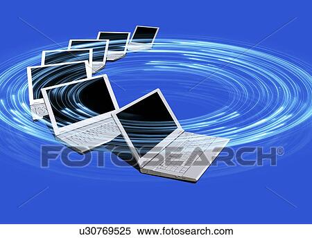 Wireless internet, conceptual artwork View Large Illustration Stock Illustration - Wireless internet, conceptual artwork. Fotosearch