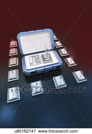 Wireless mesh network, artwork View Large Illustration Stock Illustration - Wireless mesh network, artwork. Fotosearch