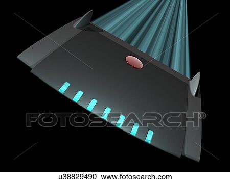 Clipart - Wireless router, artwork. Fotosearch