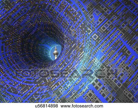 Stock Illustration - Wormhole, conceptual artwork. Fotosearch