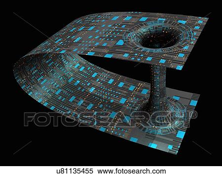 Stock Illustration - Wormhole, conceptual artwork. Fotosearch