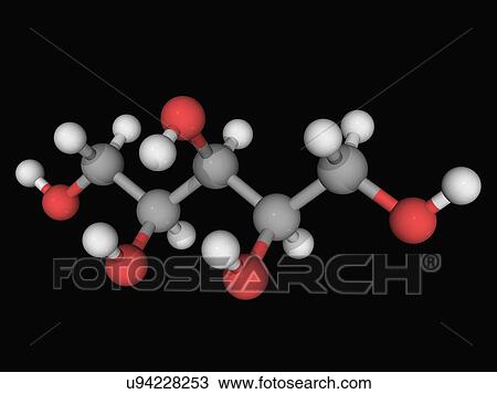 Xylitol molecule View Large Illustration Drawing - Xylitol molecule. Fotosearch