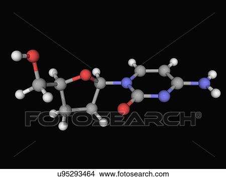 Stock Illustration - Zalcitabine drug molecule. Fotosearch