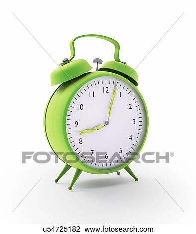 Drawing - Alarm clock, artwork. Fotosearch