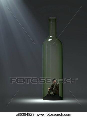 Alcoholism, conceptual artwork View Large Illustration Drawing - Alcoholism, conceptual artwork. Fotosearch