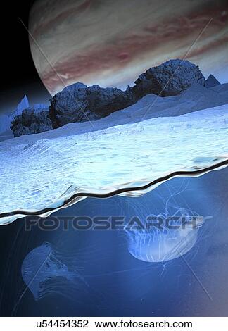 Drawing - Alien life, artwork. Fotosearch