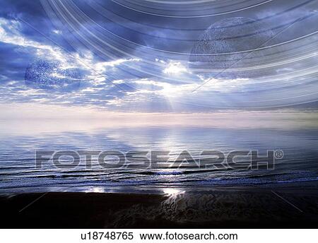 Alien planet, artwork View Large Illustration Stock Illustration - Alien planet, artwork. Fotosearch