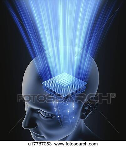 Drawing - Artificial intelligence, conceptual image. Fotosearch
