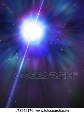 Clipart - Artwork of a gamma-ray burster. Fotosearch