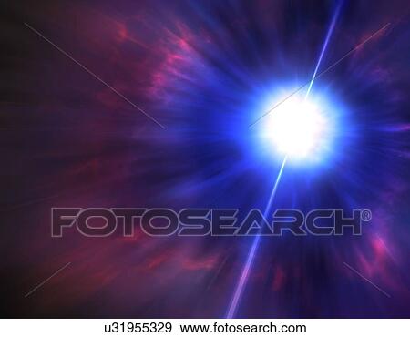 Stock Illustration - Artwork of a gamma-ray burster. Fotosearch