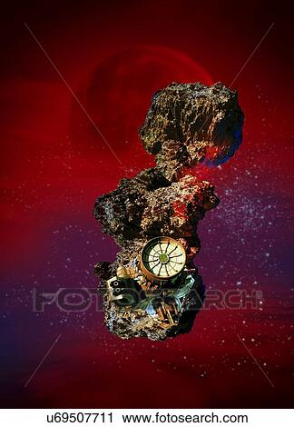 Asteroid mining, artwork View Large Illustration Clip Art - Asteroid mining, artwork. Fotosearch