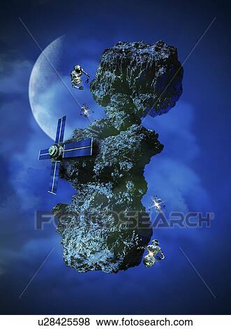 Asteroid mining, artwork View Large Illustration Stock Illustration - Asteroid mining, artwork. Fotosearch