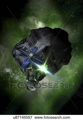 Asteroid mining, artwork View Large Illustration Stock Illustration - Asteroid mining, artwork. Fotosearch