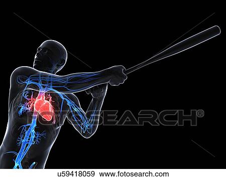 Stock Illustration - Baseball player, artwork. Fotosearch