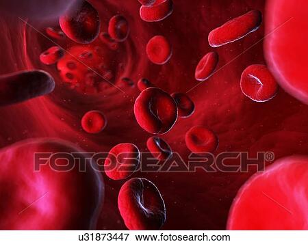 Stock Illustration - Blood stream, artwork. Fotosearch