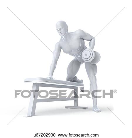 Clipart - Bodybuilder, artwork. Fotosearch