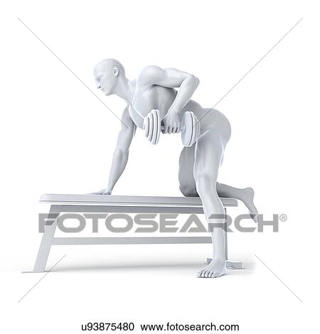 Clipart - Bodybuilder, artwork. Fotosearch