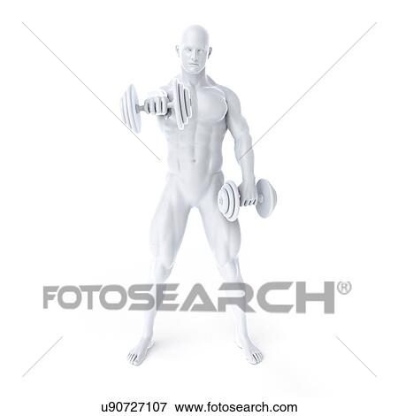 Stock Illustration - Bodybuilder, artwork. Fotosearch