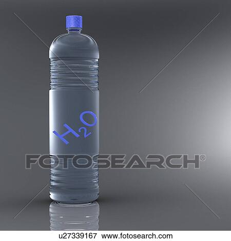 Stock Illustration - Bottle water, artwork. Fotosearch