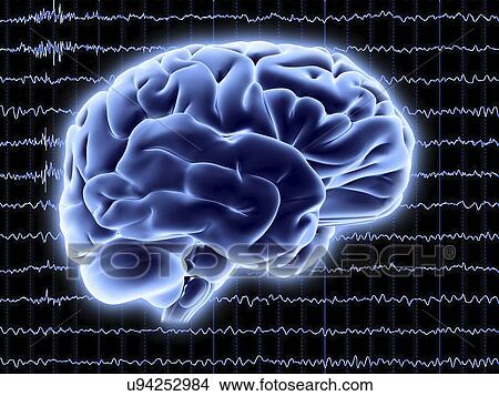 Stock Illustration - Brain activity, artwork. Fotosearch