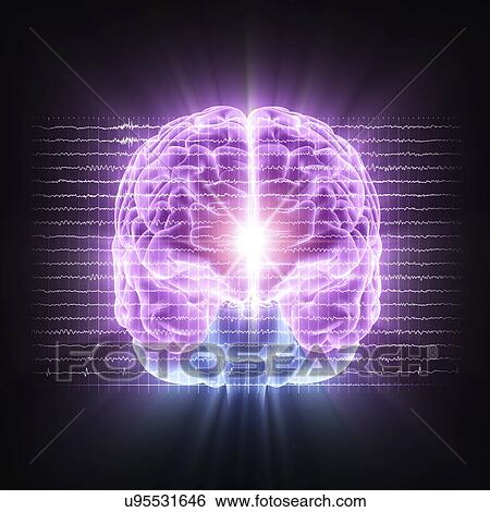 Stock Illustration - Brain activity, artwork. Fotosearch