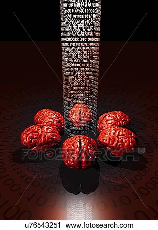 Clip Art - Brain mapping, conceptual artwork. Fotosearch
