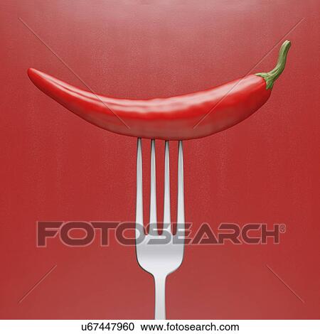 Clipart - Chilli pepper, artwork. Fotosearch