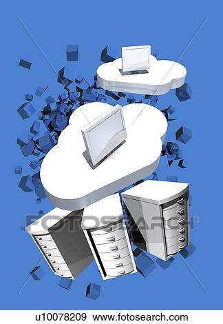 Stock Illustration - Cloud computing, conceptual artwork. Fotosearch