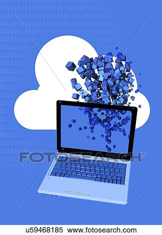 Cloud computing, conceptual artwork View Large Illustration Stock Illustration - Cloud computing, conceptual artwork. Fotosearch