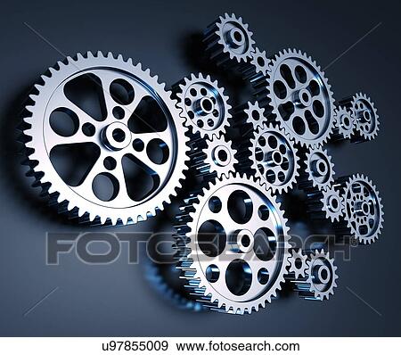 Stock Illustration - Cogs and gears, artwork. Fotosearch