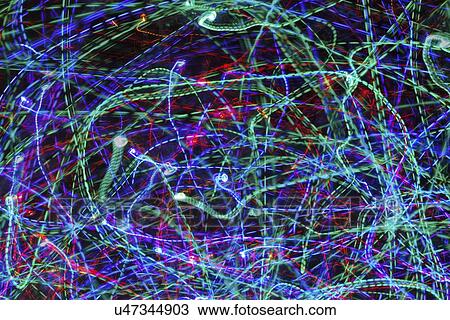 Coloured light trails View Large Illustration Drawing - Coloured light trails. Fotosearch