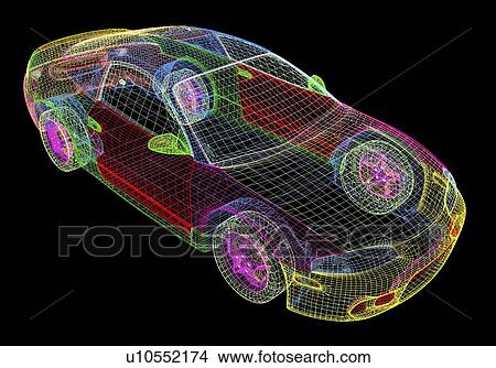 Stock Illustration - Computer-aided design of a car. Fotosearch