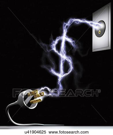 Stock Illustration - Cost of electricity, conceptual artwork. Fotosearch