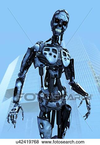 Stock Illustration - Cyborg, artwork. Fotosearch