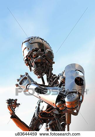 Cyborg, artwork View Large Illustration Stock Illustration - Cyborg, artwork. Fotosearch