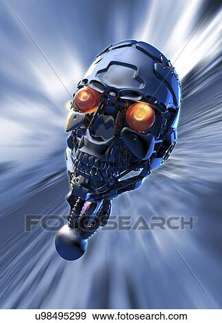 Stock Illustration - Cyborg, artwork. Fotosearch