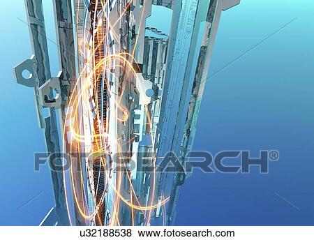 Data transfer, conceptual artwork View Large Illustration Stock Illustration - Data transfer, conceptual artwork. Fotosearch