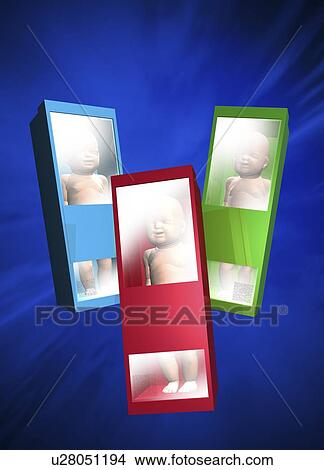 Stock Illustration - Designer babies, conceptual artwork. Fotosearch