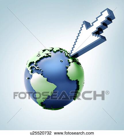 Drawing - Digital world, conceptual artwork. Fotosearch