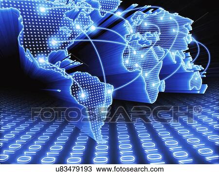 Digital world, conceptual artwork View Large Illustration Drawing - Digital world, conceptual artwork. Fotosearch