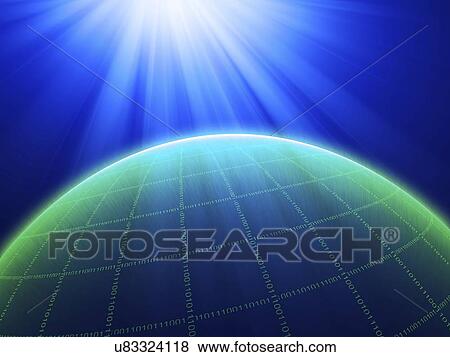Digital world, conceptual artwork View Large Illustration Stock Illustration - Digital world, conceptual artwork. Fotosearch