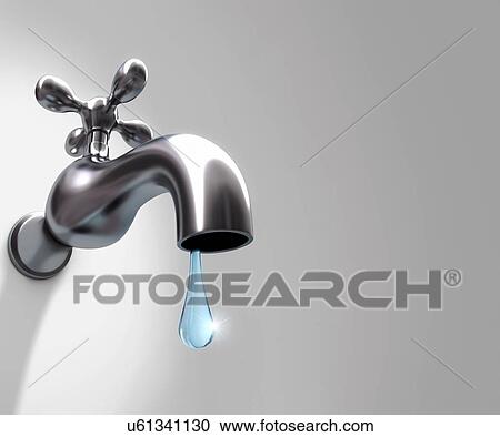 Dripping tap, artwork View Large Illustration Clipart - Dripping tap, artwork. Fotosearch