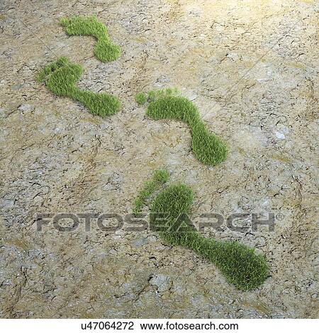 Ecological footprint, conceptual artwork View Large Illustration Drawing - Ecological footprint, conceptual artwork. Fotosearch
