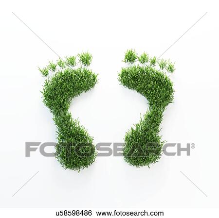 Stock Illustration - Ecological footprint, conceptual artwork. Fotosearch